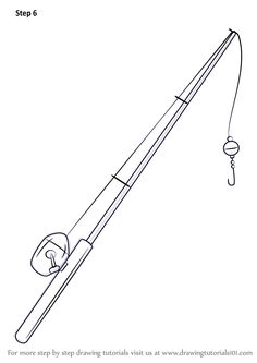 236x333 Fishing Pole Drawing Fishing Rod And Fishes Black Black And - Fishing Rod Sketch