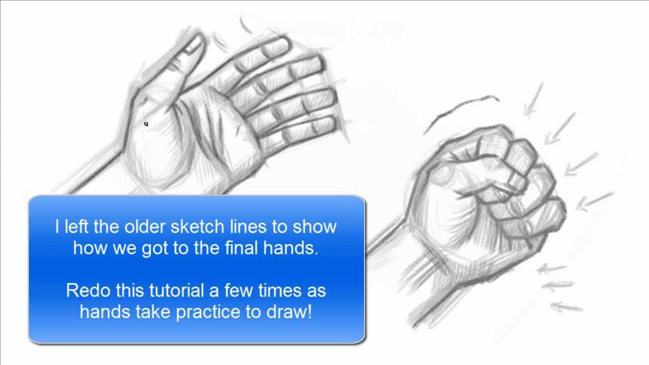 1280x720 How To Draw A Hand Amp Fist (Basics Tutorial) - Fist Sketch