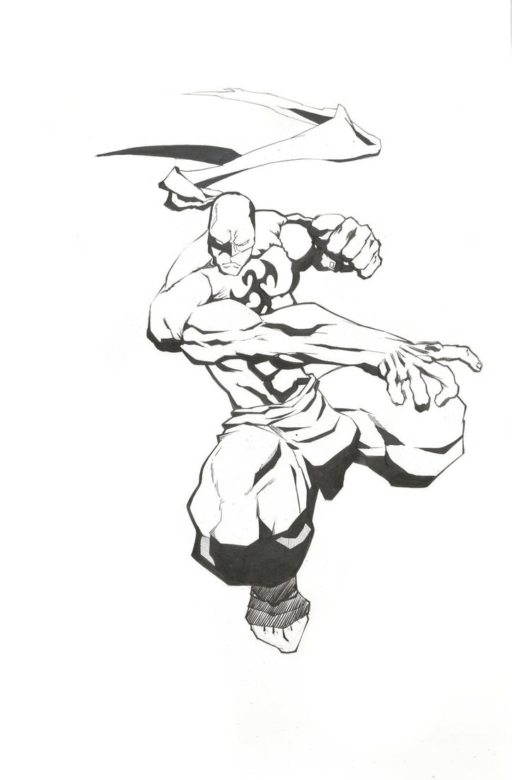 724x1103 Inked Iron Fist Sketch By Pixelartist95 - Fist Sketch