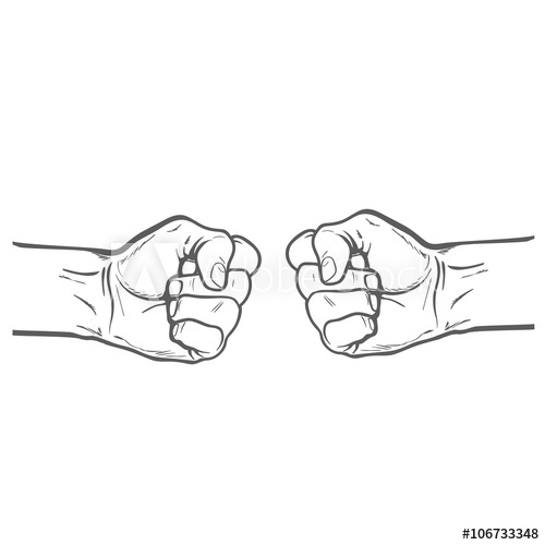500x500 Confrontation. The Concept Of Resistance And Competition. The - Fist Sketch