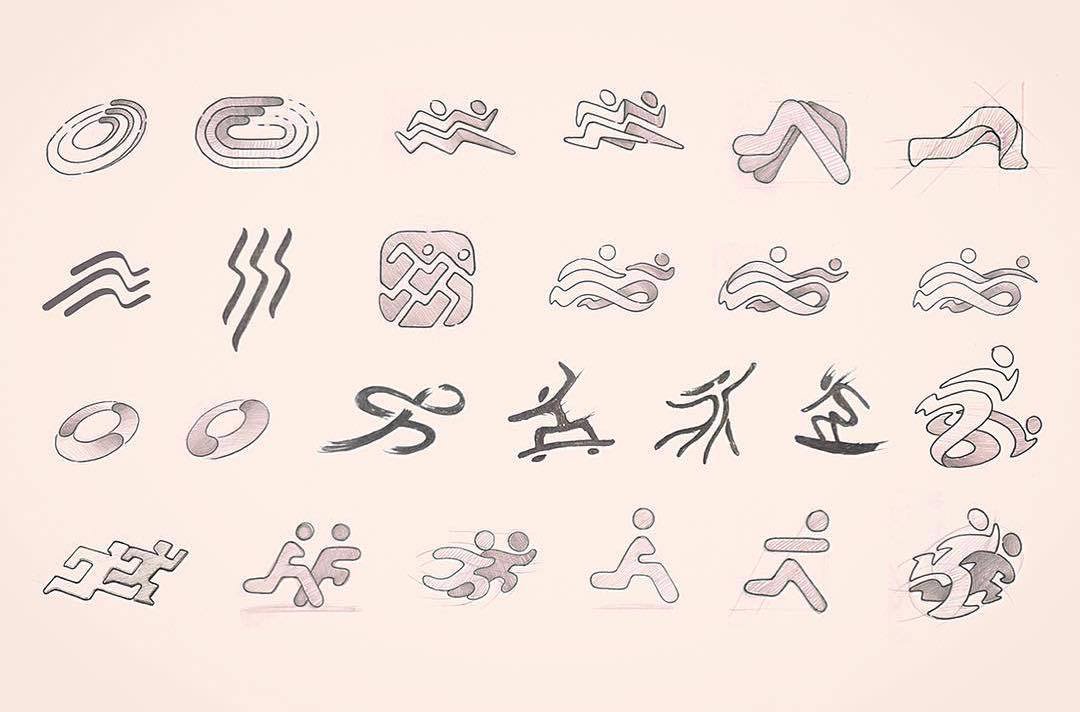 1080x712 Ramotion On Twitter Fitness Product Logo Sketches Https - Fitness Sketch