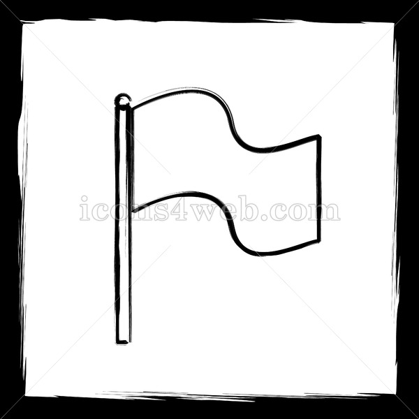 600x600 Flag Sketch Icon. - Flag Sketch
