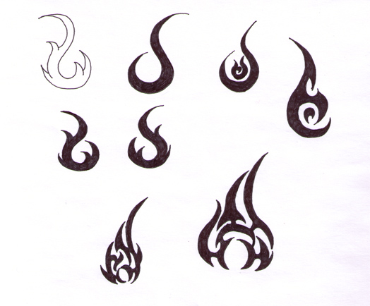 524x434 Fashion Female And Store Flame Tattoo Designs - Flame Tattoo Sketch