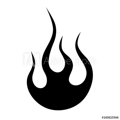 500x500 Flame Tattoo Tribal Vector Design Sketch. Fire Black Isolated - Flame Tattoo Sketch