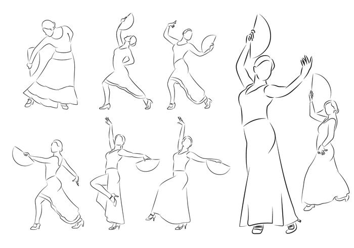 700x490 Flamenco Dancer Vectors - Flamenco Dancer Sketch