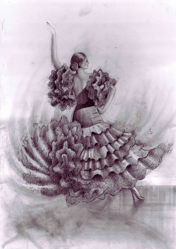 726x1024 Flamenco Dancer Pencil Drawing I Was Commissioned To - Flamenco Dancer Sketch