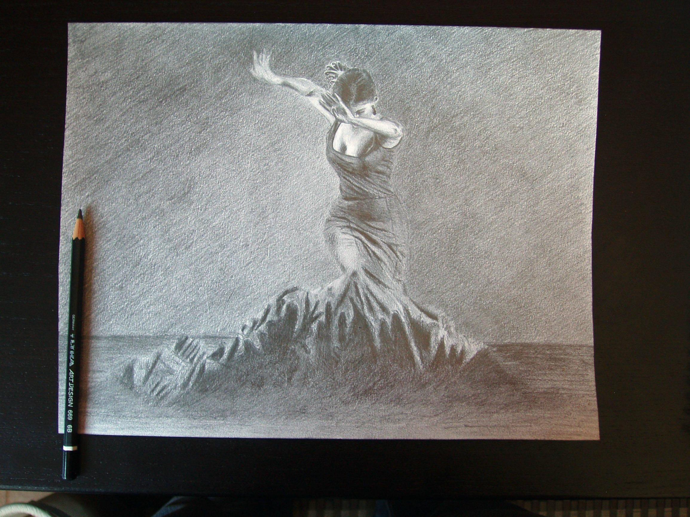 2309x1732 Flamenco Dancer - Flamenco Dancer Sketch