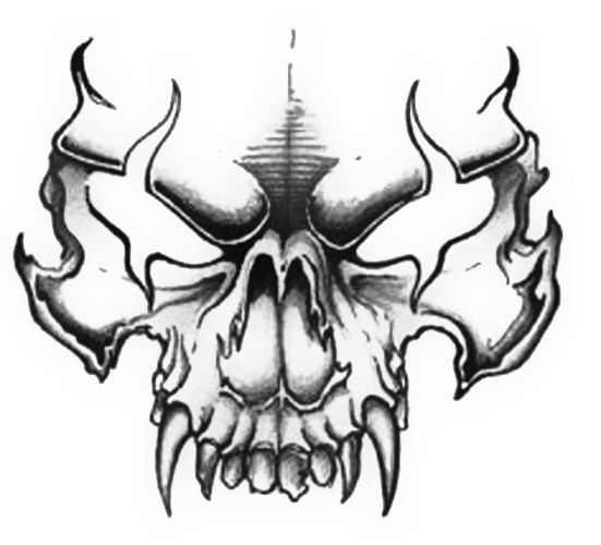 551x500 Evil Skull Drawings - Flaming Skull Sketch