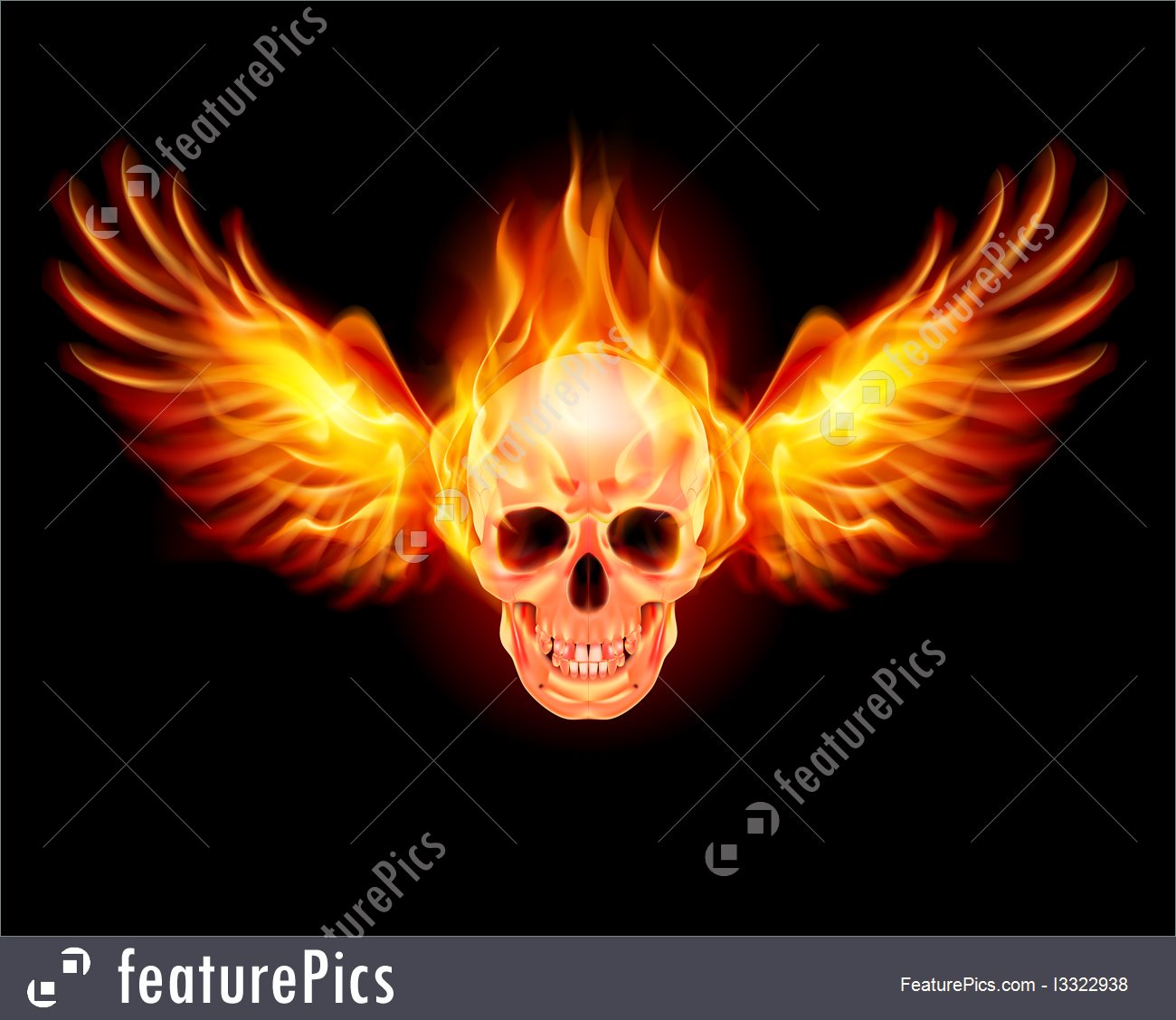 1300x1127 Flaming Skull Illustration - Flaming Skull Sketch