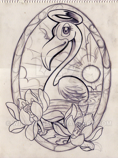400x534 Flamingo Sketch By Willemxsm - Flamingo Sketch