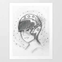 264x264 Flapper Girl Art Prints Society6 - Flapper Sketch