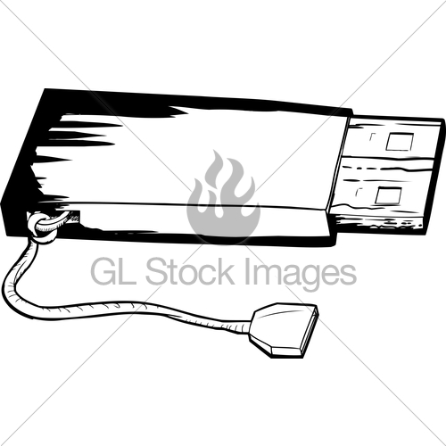 500x500 Flash Drive With String Outline Gl Stock Images - Flash Drive Sketch