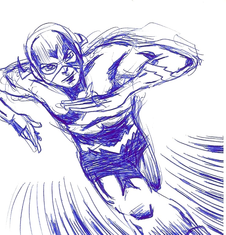 740x768 When I Am Supposed To Be Working The Flash - Flash Running Sketch