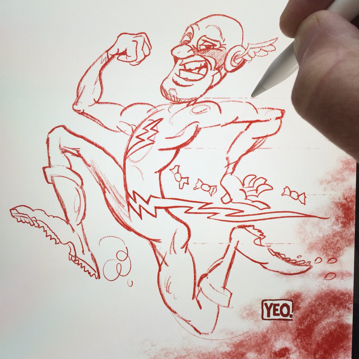 1200x1200 Yeo Cartoons On Twitter A Quick Flash Sketch ) - Flash Running Sketch