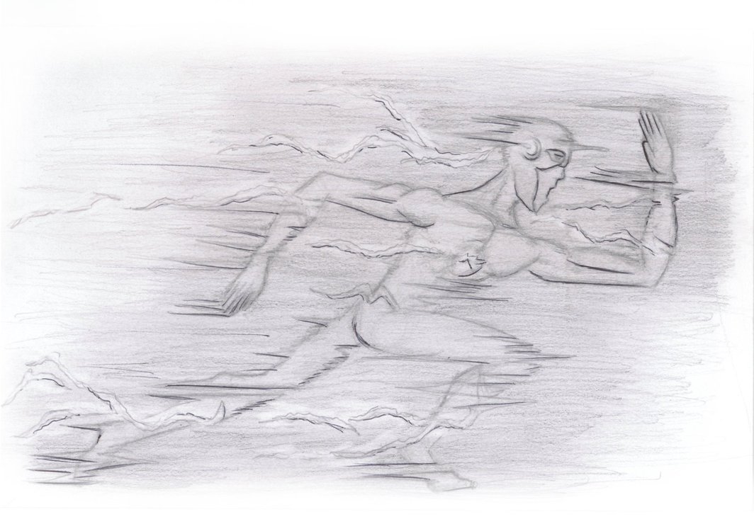 1064x750 Traditional The Flash Running 2014 By Darshan2good - Flash Running Sketch