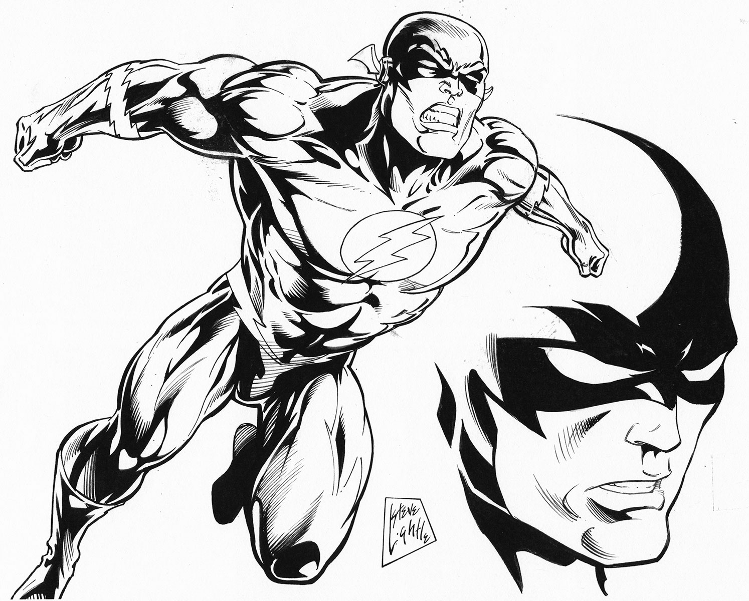 1494x1200 Steve Lightle Inked Flash Drawing - Flash Sketch
