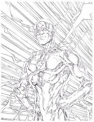 309x400 Flash Sketch Commission By Brett Booth, Dc Comics, Original Art - Flash Sketch