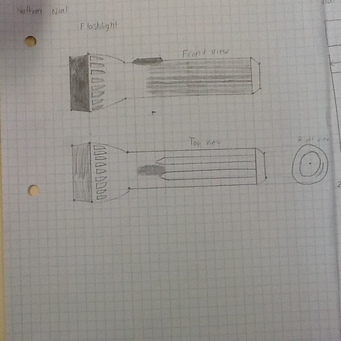 341x341 Technical Sketching And Drawing - Flashlight Sketch
