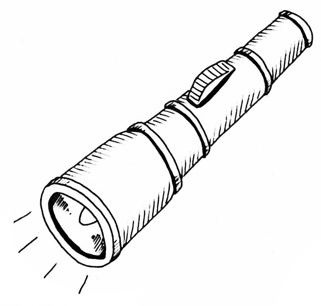 1057x1009 Torch Clipart Flashlight ~ Frames ~ Illustrations ~ Hd Images - Flashlight Sketch