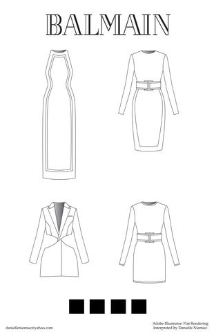 310x480 Balmain Flat Sketches By Danielle Niemiec - Flat Sketches