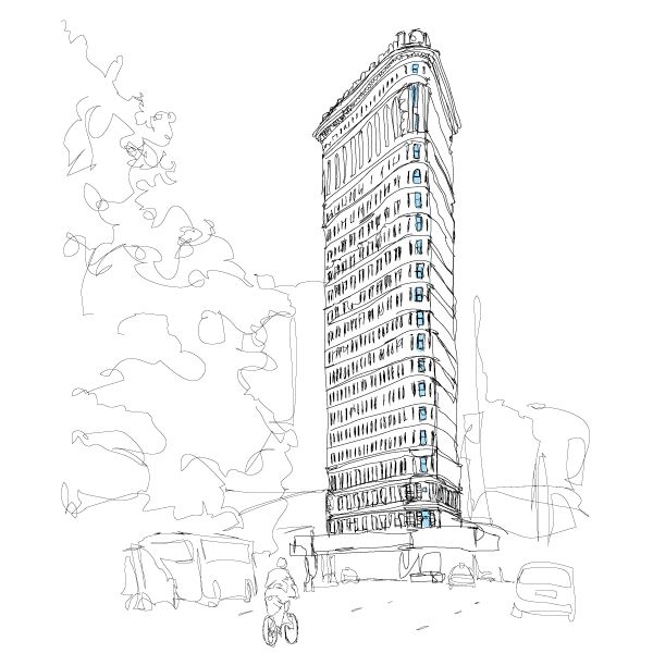 600x600 Flatiron Building Urban Sketching Inspiration - Flatiron Building Sketch
