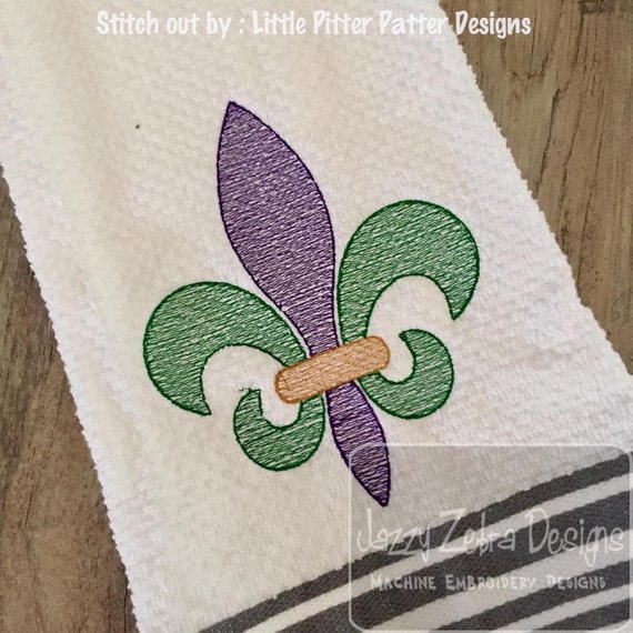 570x570 Mardi Gras Fleur De Lis Sketch Machine Embroidery Design Etsy - Fleur De Lis Sketch