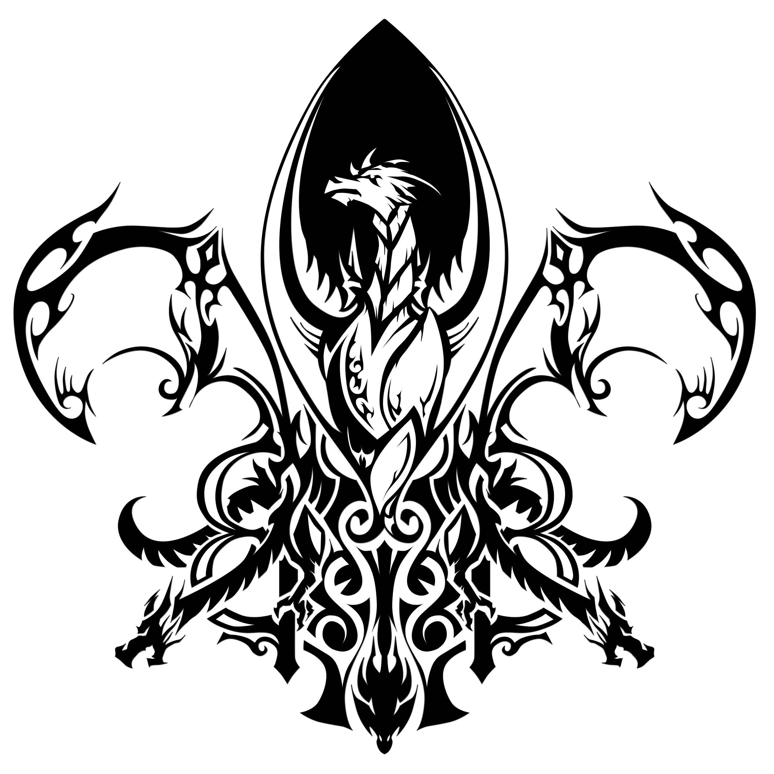 2500x2500 Tribal Fleur De Lis Tattoo On Half Sleeve - Fleur De Lis Sketch