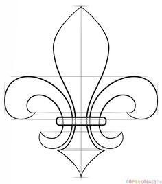 236x268 Frrench Free Clip Art Black And White Fleur De Lis Outline - Fleur De Lis Sketch