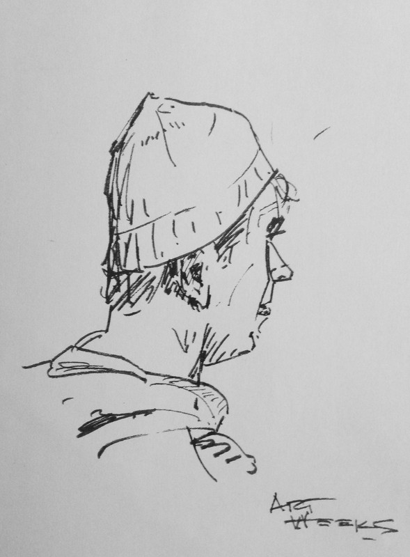 589x800 Green Bay Fan In Flight, Sketch - Flight Sketch