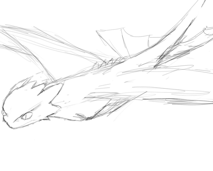 900x720 Toothless In Flight Sketch By Sailormuffin - Flight Sketch