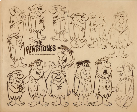 550x451 The Flintstones Anatomy Of A Pop Culture Classic - Flintstones Sketch