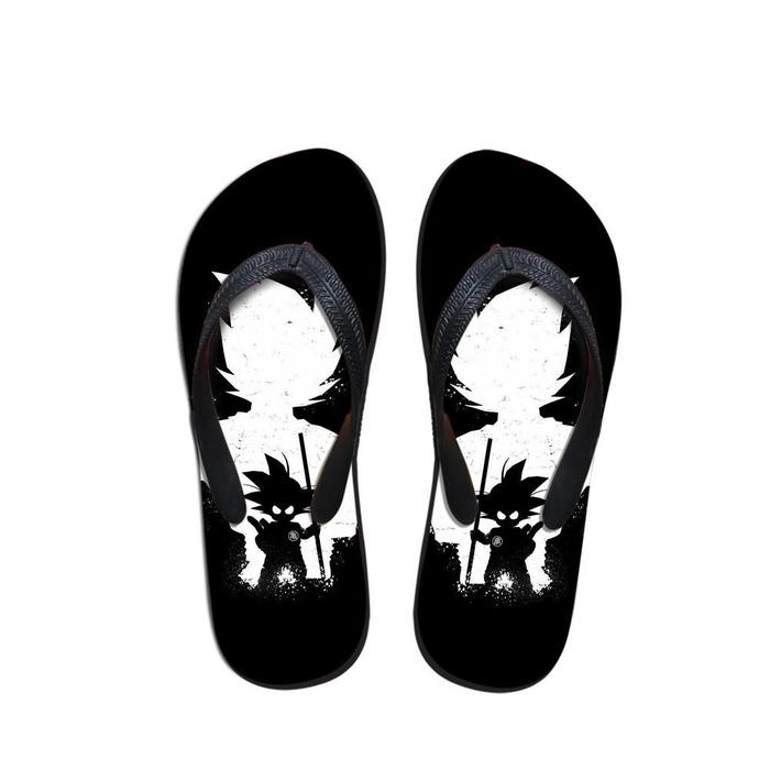 700x700 Goku Kid Shadow Sketch Cool Design Beach Sandals Flip Flops Shoes - Flip Flop Sketch