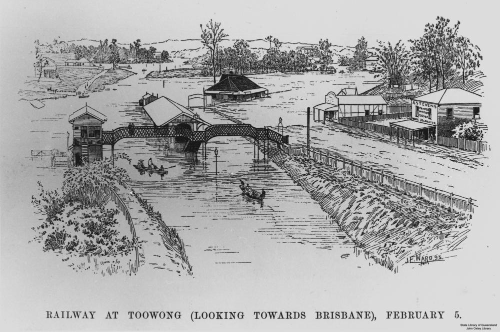 1000x665 Filestatelibqld 1 127399 Sketch Of The Flood - Flood Sketch
