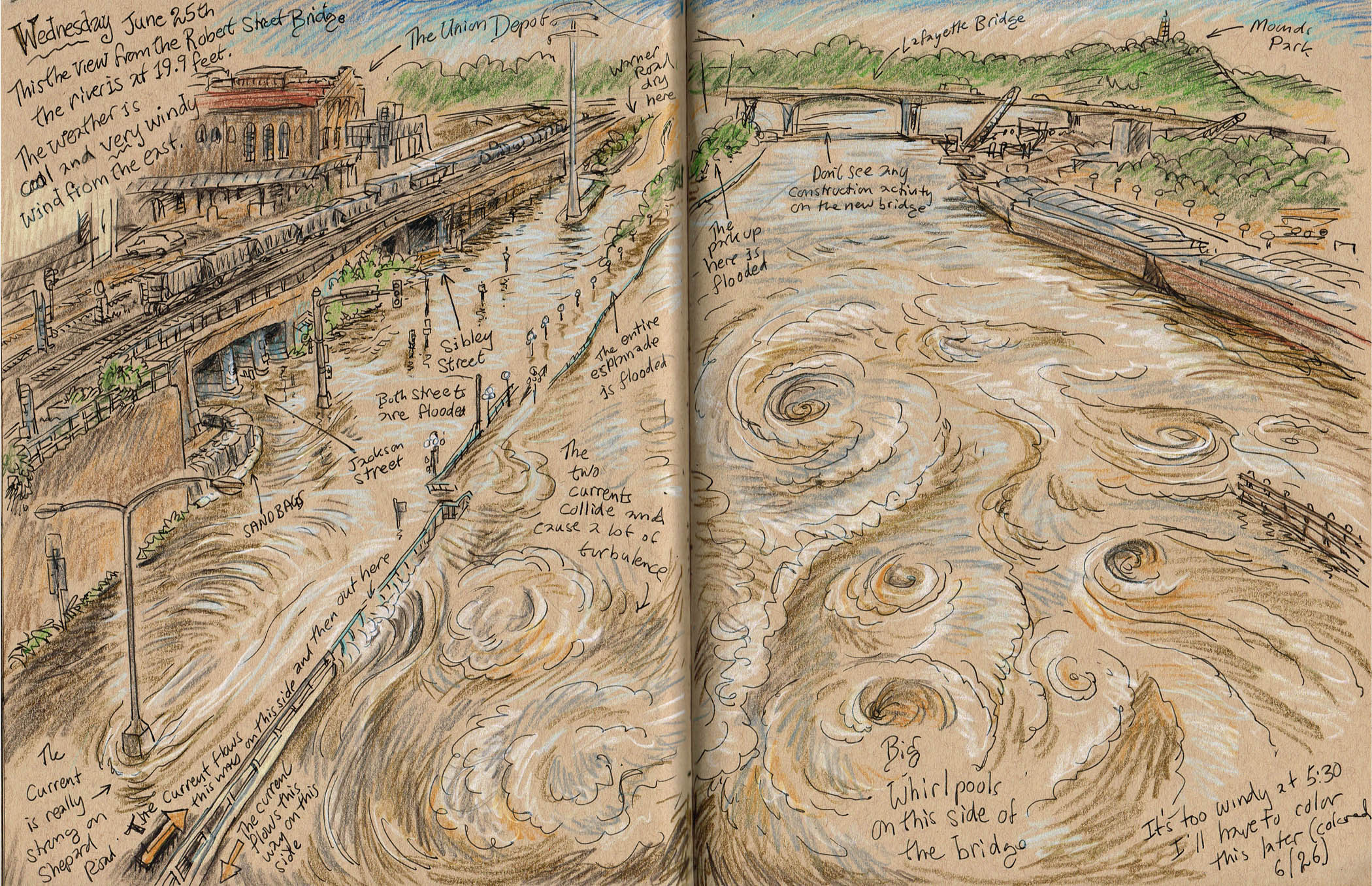2100x1357 Sunday Flood Sketching And A Modestawesome Riverfront - Flood Sketch