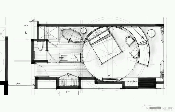 736x470 Hotel Design Floorplan Sketch Arch - Floor Plan Sketch