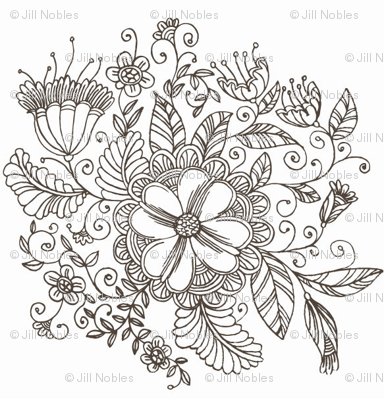 384x399 Flora Sketch Wallpaper - Flora Sketch