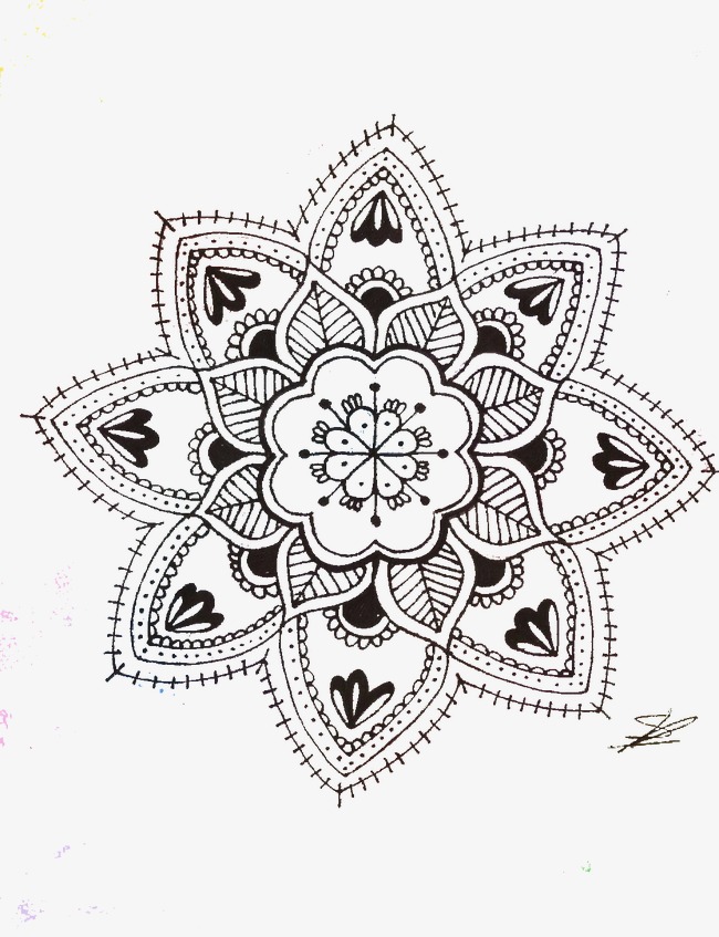 650x847 Sketch Of A Floral Pattern, Flower Sketch, Creative Pattern - Floral Design Sketch