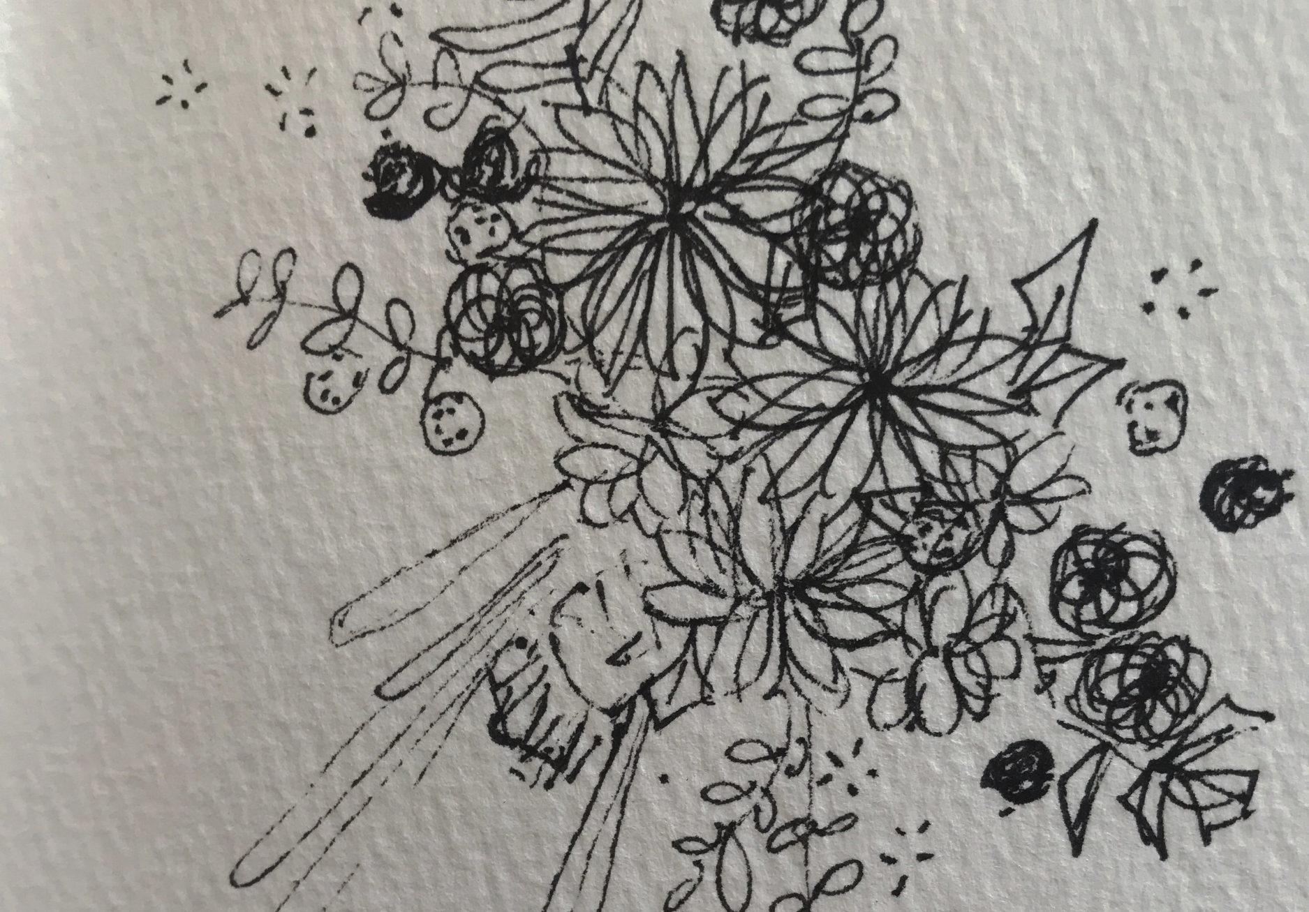 1875x1307 Drawing For Wedding Floral Design Intro To Sketches Little - Floral Design Sketch