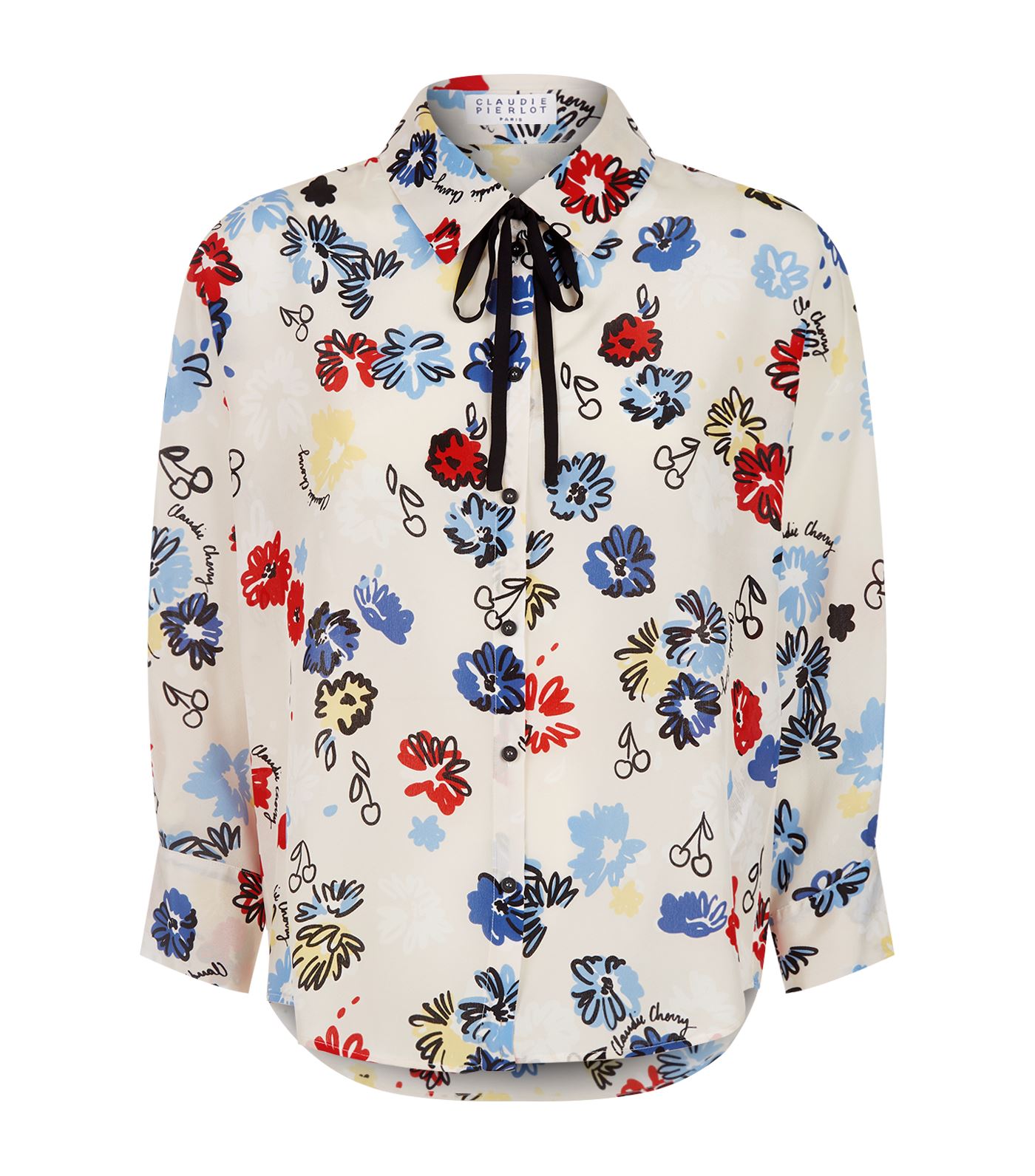 1400x1592 Claudie Pierlot Sketch Floral Print Shirt - Floral Print Sketch