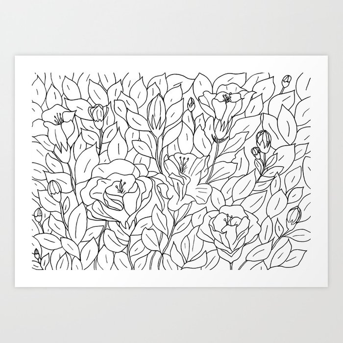 700x700 Floral Sketch - Floral Print Sketch