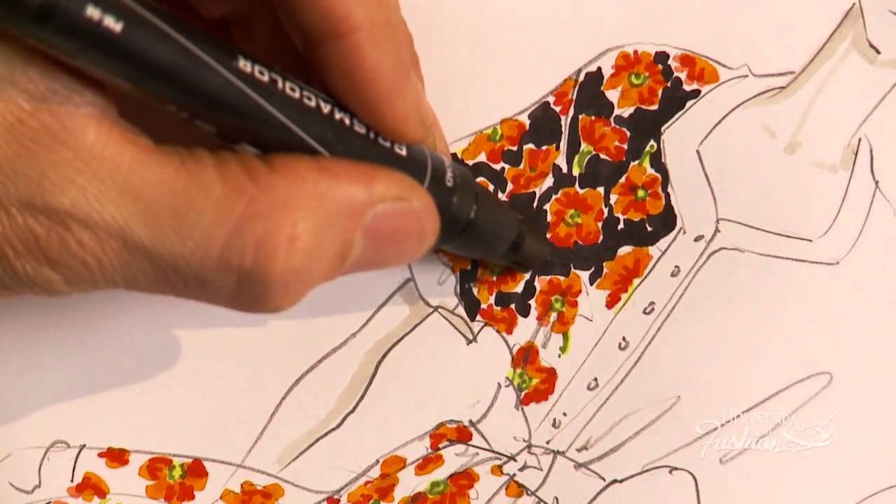1280x720 How To Hand Render A Floral Print - Floral Print Sketch