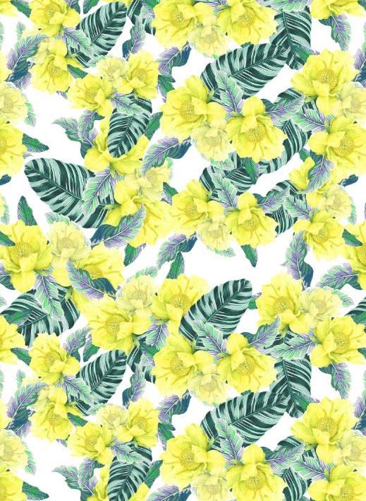 519x709 Tropical, Floral Print Fashion Design. - Floral Print Sketch