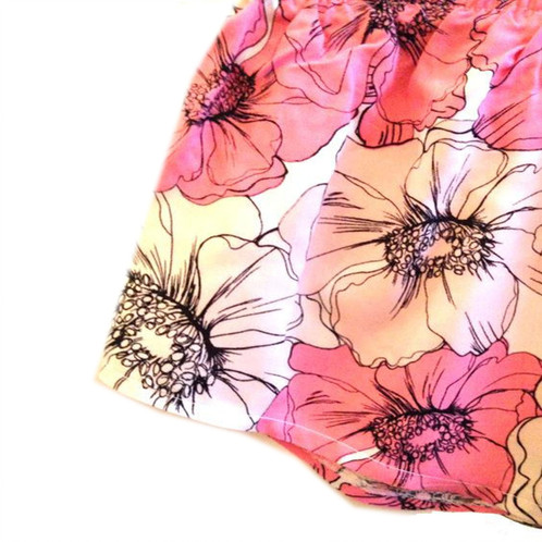 498x498 Blue Floral Sketch Print Pyjama Shorts - Floral Print Sketch