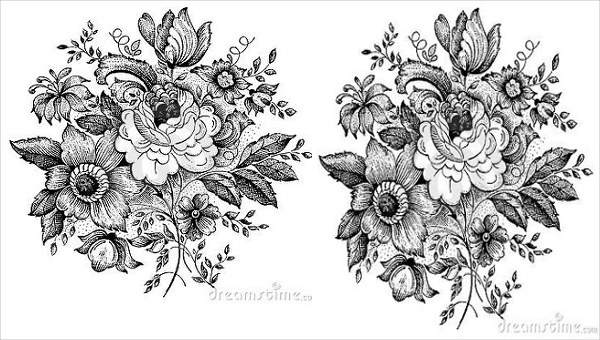 Floral Wreath Sketch At Explore Collection Of