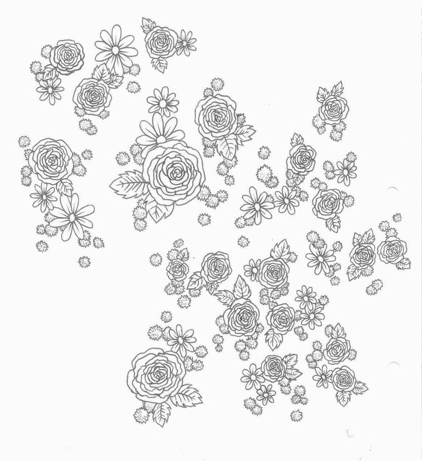 855x935 Floral Sketch By Cattywampus - Floral Sketch