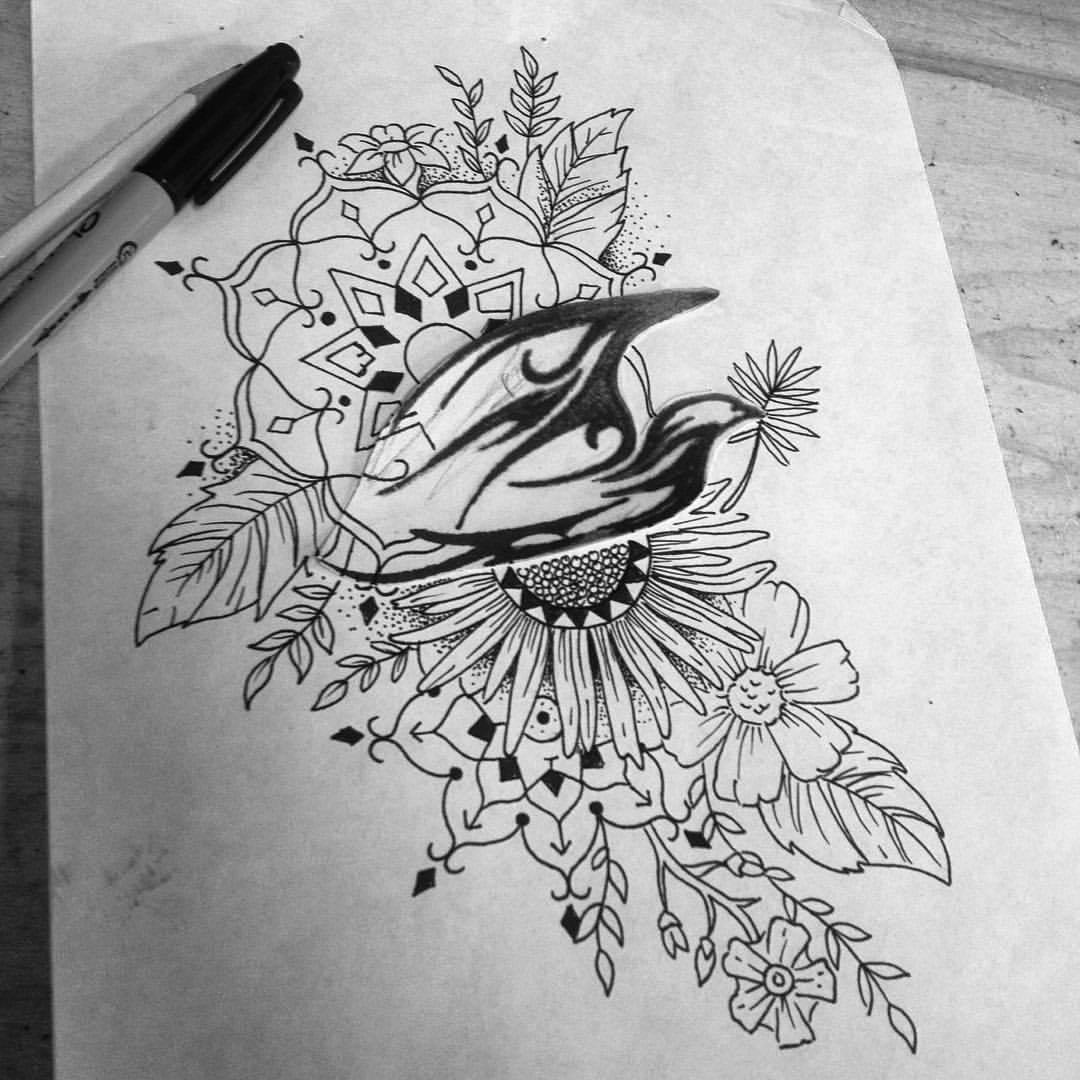 1080x1080 El Inmigrante Tattoo Amp Illustration Floral Sketch [I Will Be - Floral Sketch Designs