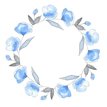 416x416 Floral Wreath, Round Stock Vectors - Floral Wreath Sketch