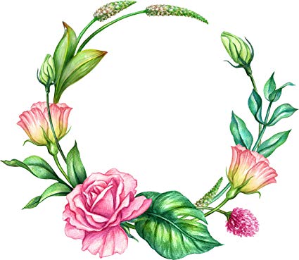 425x369 Pretty Pastel Pencil Sketch Floral Wreath Cartoon - Floral Wreath Sketch
