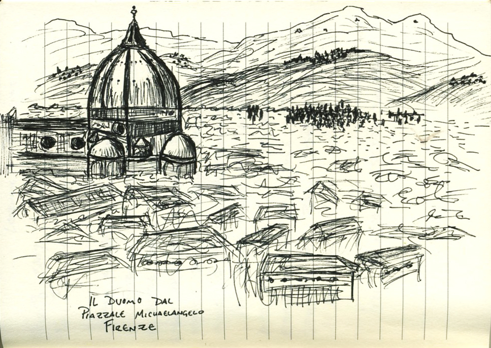 967x686 Florence Sketch From Piazzale Michelangelo - Florence Sketch