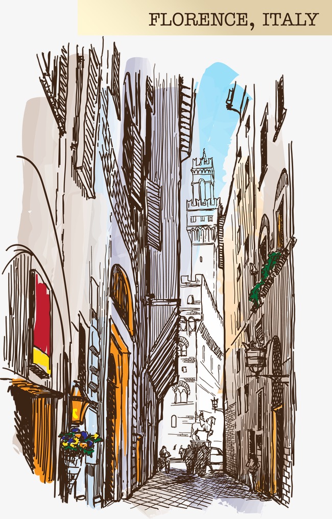 650x1015 Sketch Capital Florence, Italy, Sketch, Decoration, Vector Png And - Florence Sketch